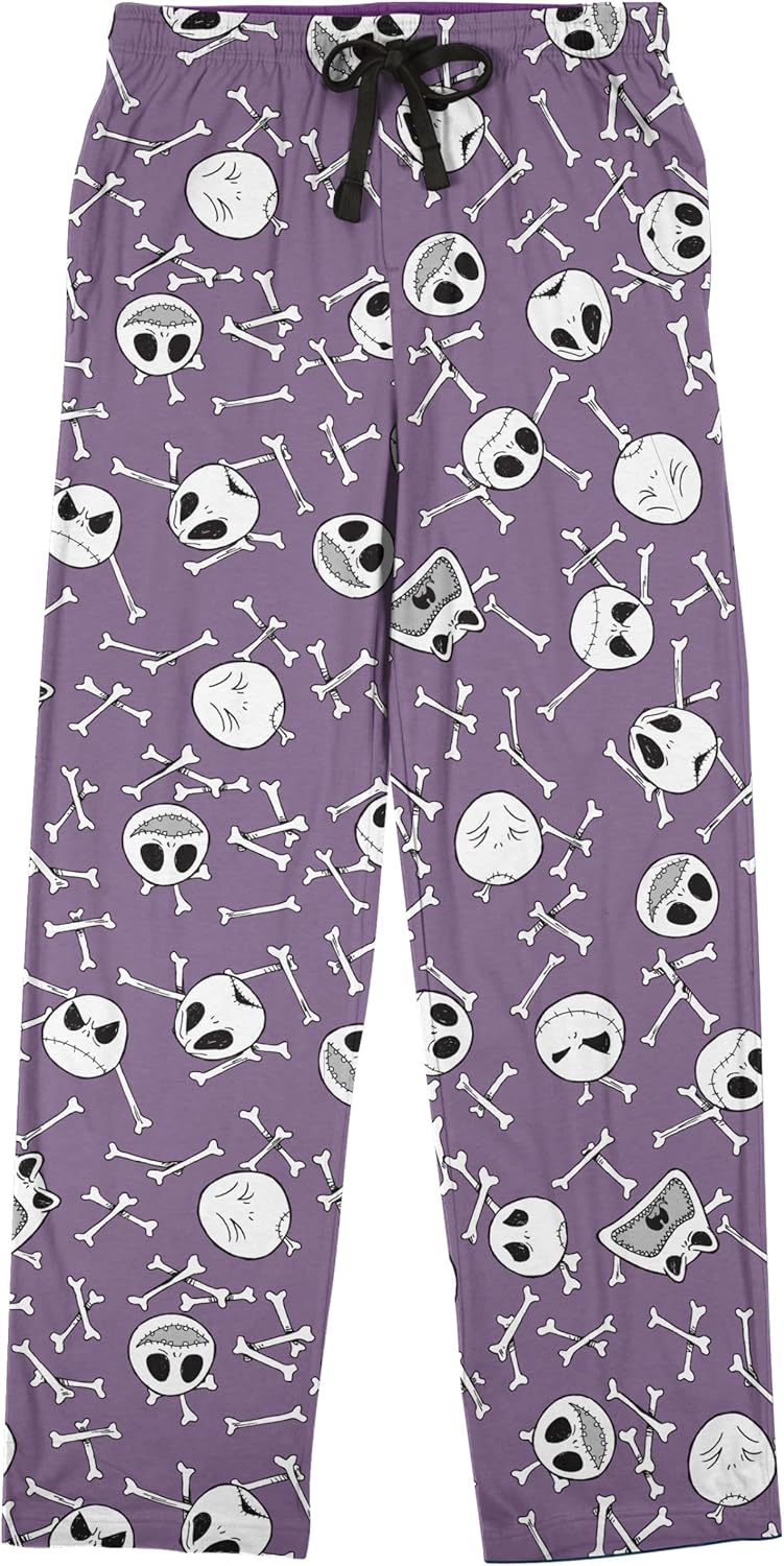Bio World Nightmare Before Christmas AOP Mens Purple Sleep Pajama Pants - Image 1